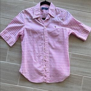 Ralph Lauren Pink Gingham Button-Up Shirt